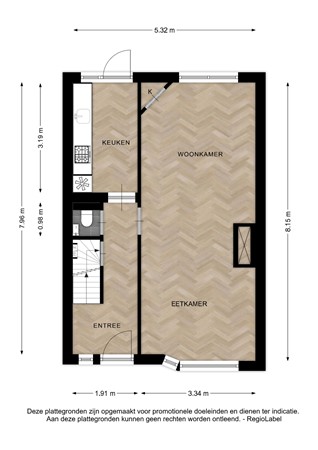 Floorplan - Gooierstraat 22, 7416 XC Deventer